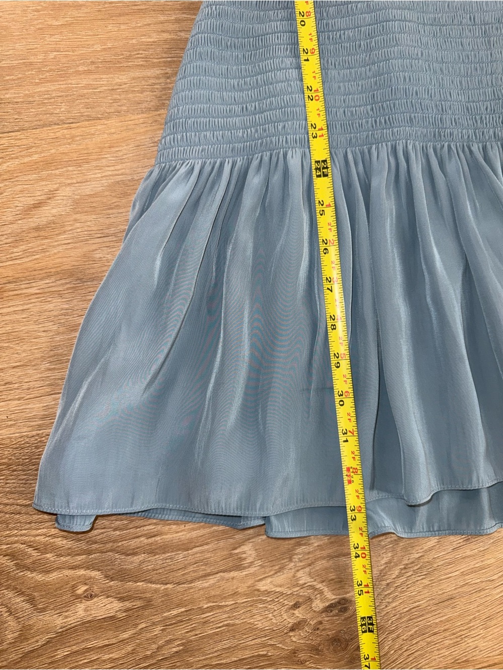 Ramy Brook Dusty Blue Ruffle Smocked Mini Dress XS - Picture 5 of 8